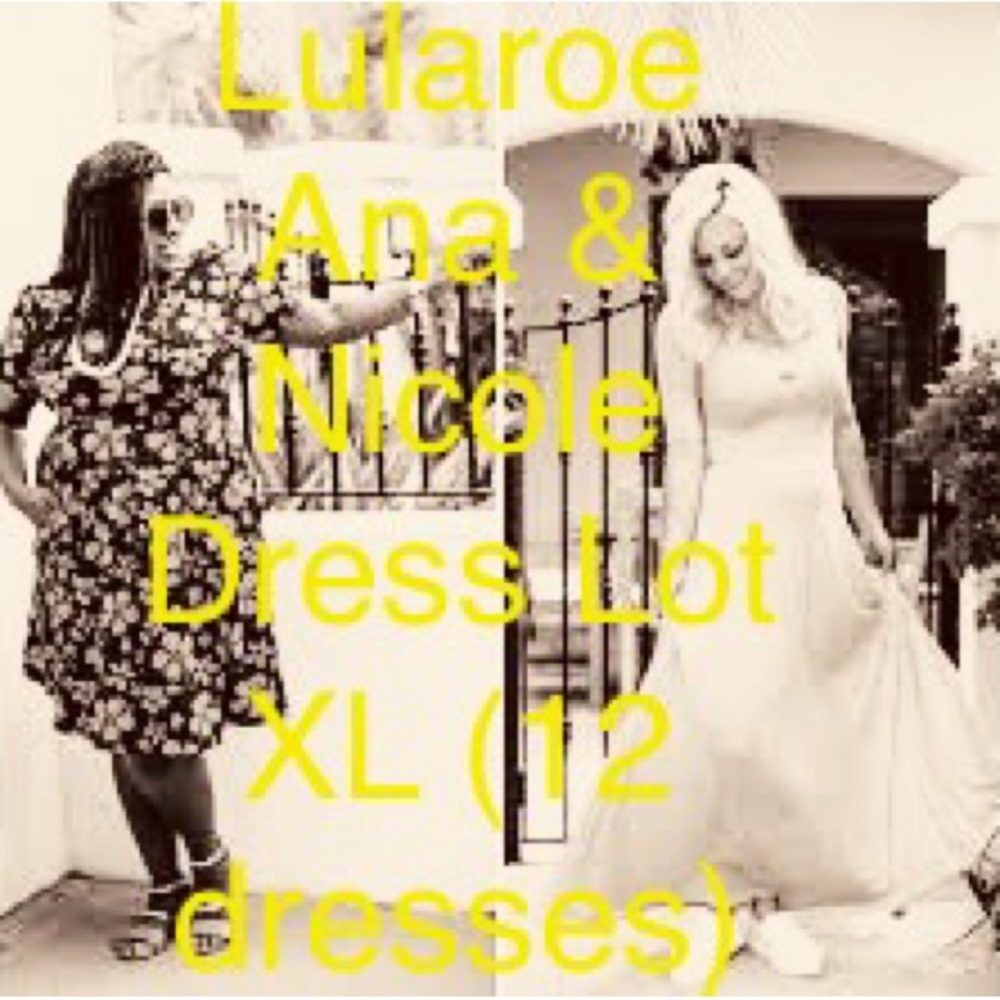 LuLaRoe Ana & Nicole Dress Lot XL - Pattern and Solid Mix (12 Dresses)
